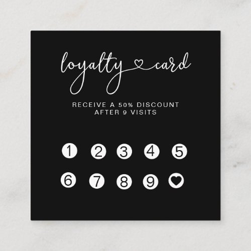 Loyalty 10 Nails Lashes Business Card Quadratische