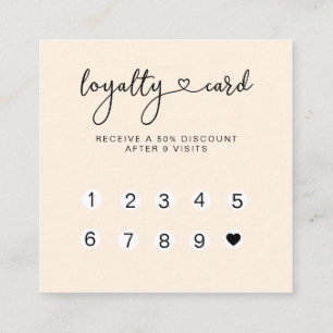 Loyalty 10 Nails Lashes Business Card Quadratische