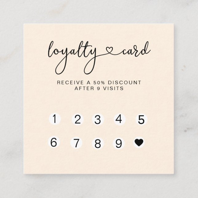 Loyalty 10 Nails Lashes Business Card Quadratische (Back)