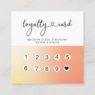 Loyalty 10 Nails Lashes Ombre Square Business Car Card