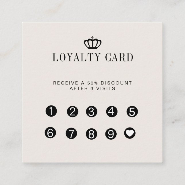 Loyalty 10 Nails Lashes   Square Business Card (Back)