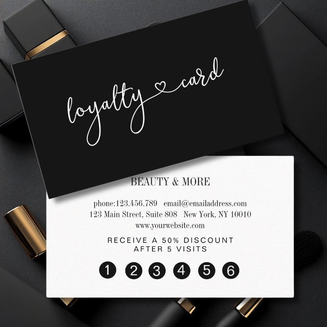 Loyalty 5 Nails Lashes Beauty Business Card (Personalized Loyalty 5 Nails Lashes Beauty Business Card)