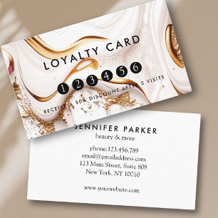 Loyalty 5 Nails Lashes Beauty Glitter Gold Business Card