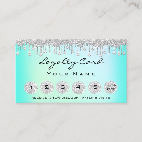 Loyalty 6 Makeup Esthetician Eyelash Diamond Mint Business Card