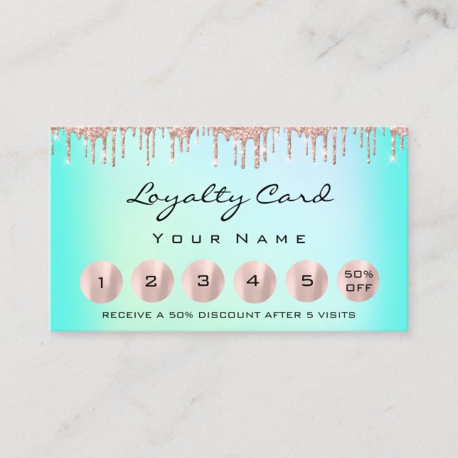 Loyalty 6 Makeup Esthetician Eyelash Rose Ocean Business Card (Front)