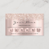 Loyalty 6 Makeup Hairdresser Eyelash Rose Glitter Business Card (Front)