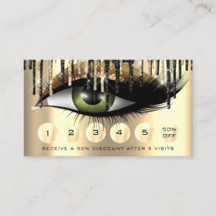 Loyalty 6 Makeup Makeup Eyelash Extension Gold Business Card