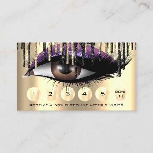 Loyalty  6 Makeup Makeup Eyelash Extension Purple Business Card
