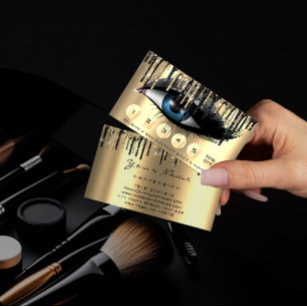 Loyalty  6 Makeup Makeup Eyelash Gold Gray Drips Business Card