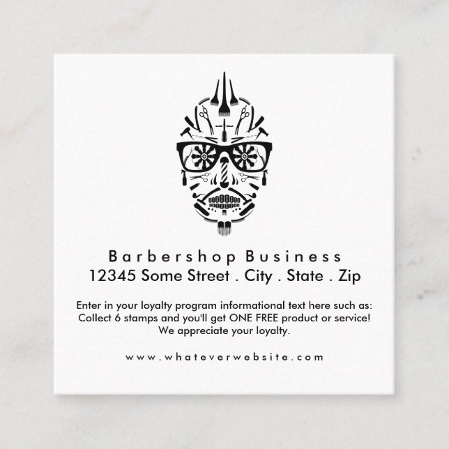 loyalty barbershop sugar skull card (Front)