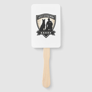 Loyalty Beyond Words Vintage K9 Police Badge Vecto Hand Fan