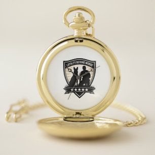 Loyalty Beyond Words Vintage K9 Police Badge Vecto Pocket Watch