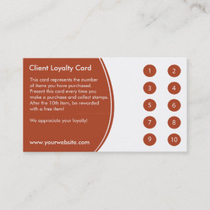 Loyalty Business Card Punch Card