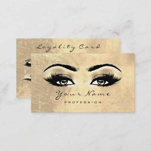 Loyalty Card 10 Makeup Artist Lash Extension Gold