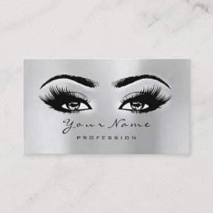 Loyalty Card 10 Makeup Lash Extension Silver Gray