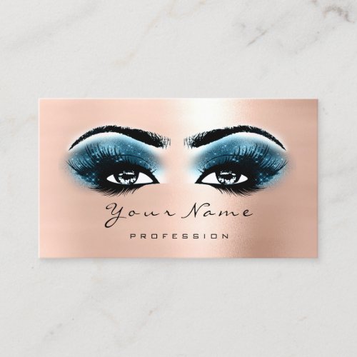 Loyalty Card 10 Makeup Lashes Extension Blue Rose