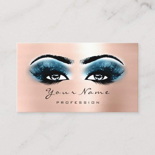 Loyalty Card 10 Makeup Lashes Extension Blue Rose (Front)