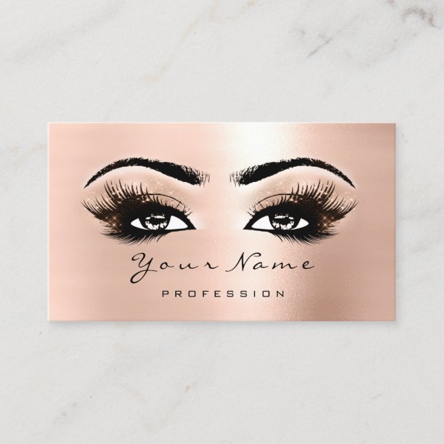 Loyalty Card 10 Makeup Lashes Extension Blue Rose (Front)