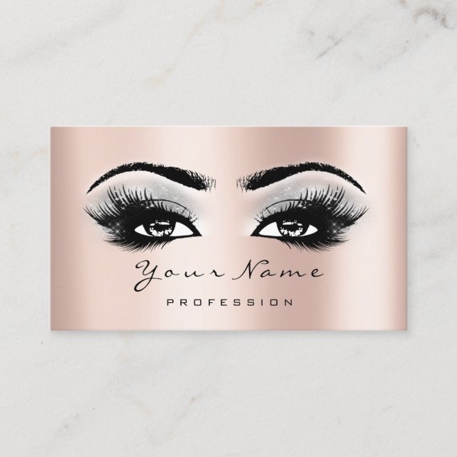 Loyalty Card 10 Makeup Lashes Extension Gray Rose (Front)