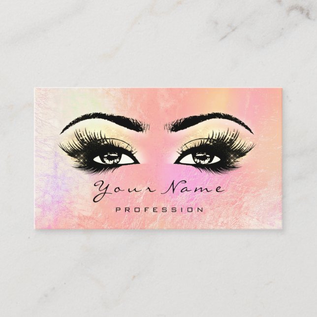 Loyalty Card 10 Makeup Lashes Extension Peach Pink (Front)