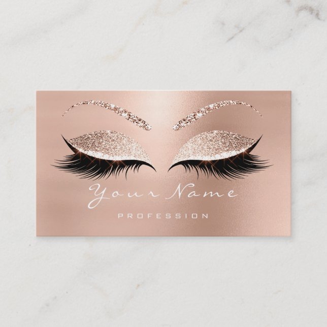 Loyalty Card 10 Makeup Lashes Extension Rose White (Front)