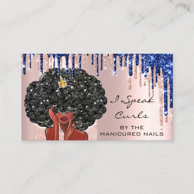  Loyalty Card 10 Punch Curly Hair Drips Rose (Front)