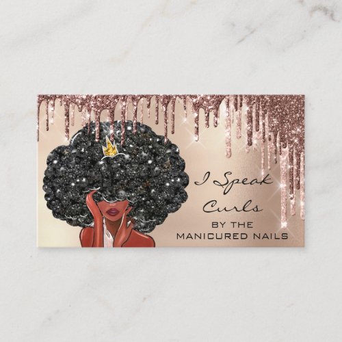  Loyalty Card 10 Punch Curly Hairdresser Girl