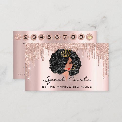 Loyalty Card 10 Punch Golden Crown Rose Hair
