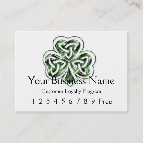 Loyalty Card 2 :: Celtic Shamrock Design 2 Business Card Templates