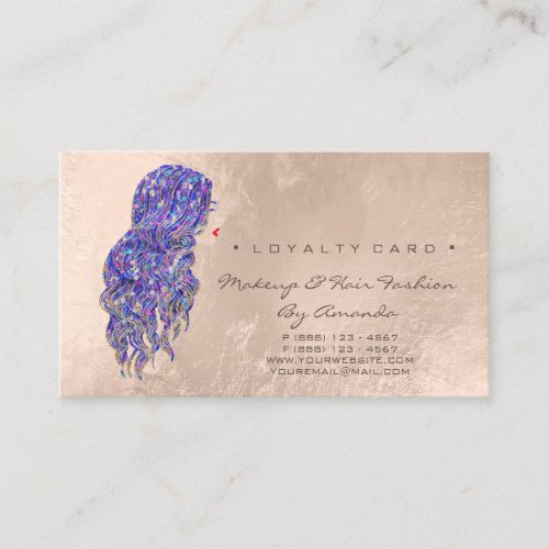 Loyalty Card 6 Beauty Hairdresser Makeup Lashes