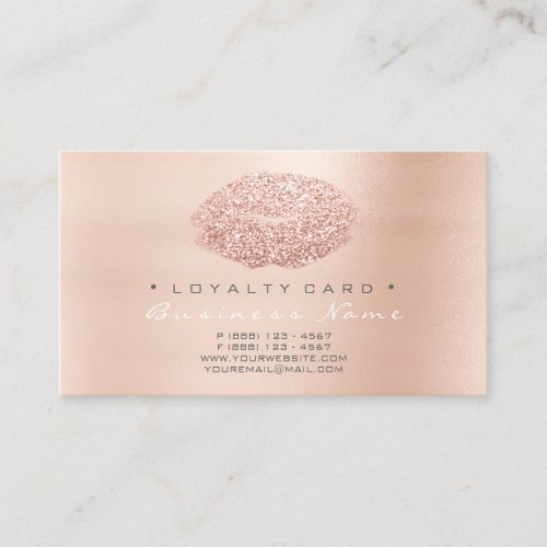 Loyalty Card 6 Beauty Salon Kiss Gray Hearts Lips