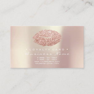 Loyalty Card 6 Beauty Salon Kiss Rose Hearts Lips