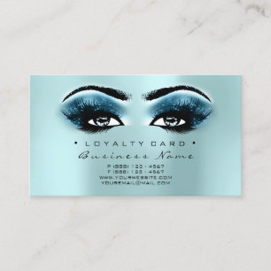 Loyalty Card 6 Beauty Salon Lash Aqua Pink Blue