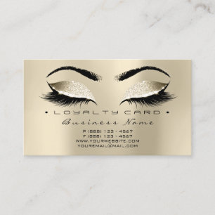 Loyalty Card 6 Beauty Salon Lash Gold Champaigne