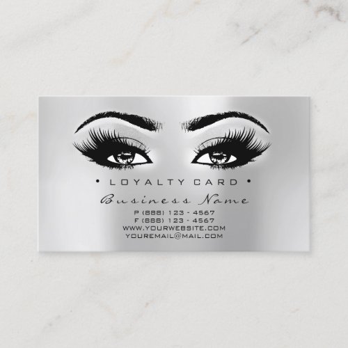 Loyalty Card 6 Beauty Salon Lash Gold Makeup Gray