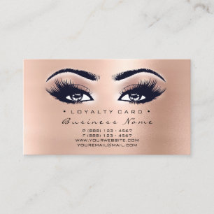 Loyalty Card 6 Beauty Salon Lash Gold Makeup Peach