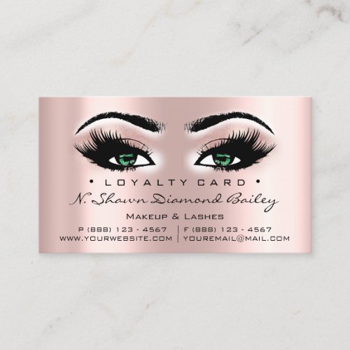 Loyalty Card 6 Beauty Salon Lash Makeup Artist VIP