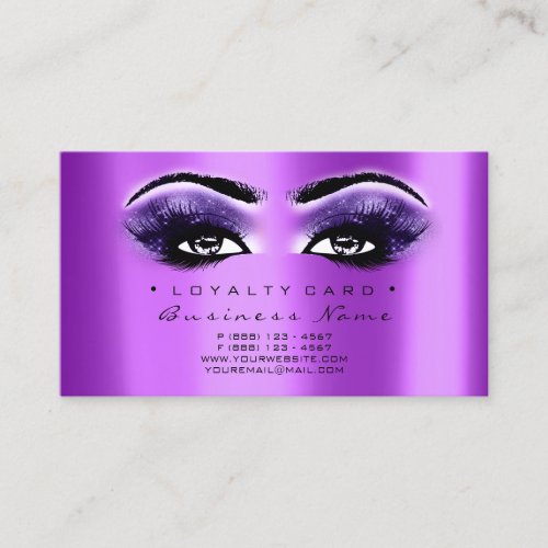 Loyalty Card 6 Beauty Salon Lash Purple Violet