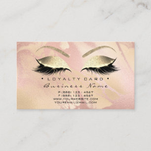 Loyalty Card 6 Beauty Salon Lash Rose Gold Marble