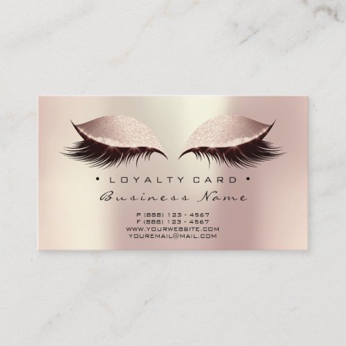 Loyalty Card 6 Beauty Salon Lashes Makeup Artist