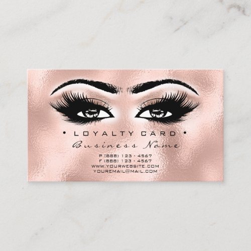 Loyalty Card 6 Beauty Salon Lashes Makeup Blush