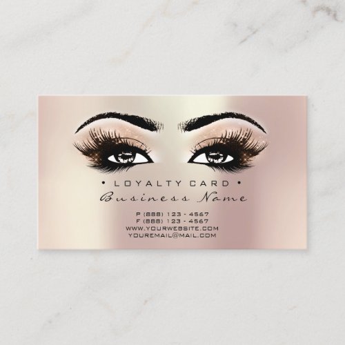 Loyalty Card 6 Beauty Salon Lashes Makeup Blush