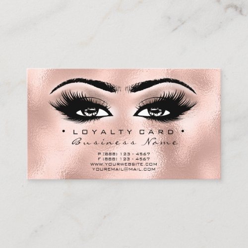 Loyalty Card 6 Beauty Salon Lashes Makeup Skinny