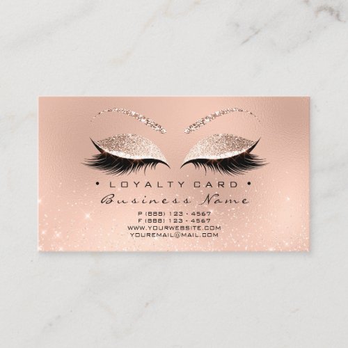 Loyalty Card 6 Beauty Salon Lashes Pink Skinny