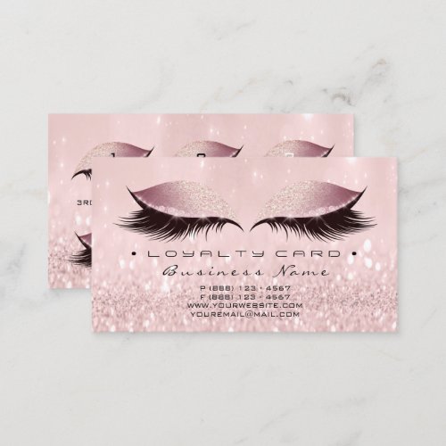 Loyalty Card 6 Beauty Salon Lashes Rose Pink Glam