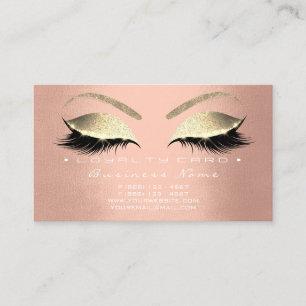 Loyalty Card 6 Beauty Salon Lashes Rose Silk Pink