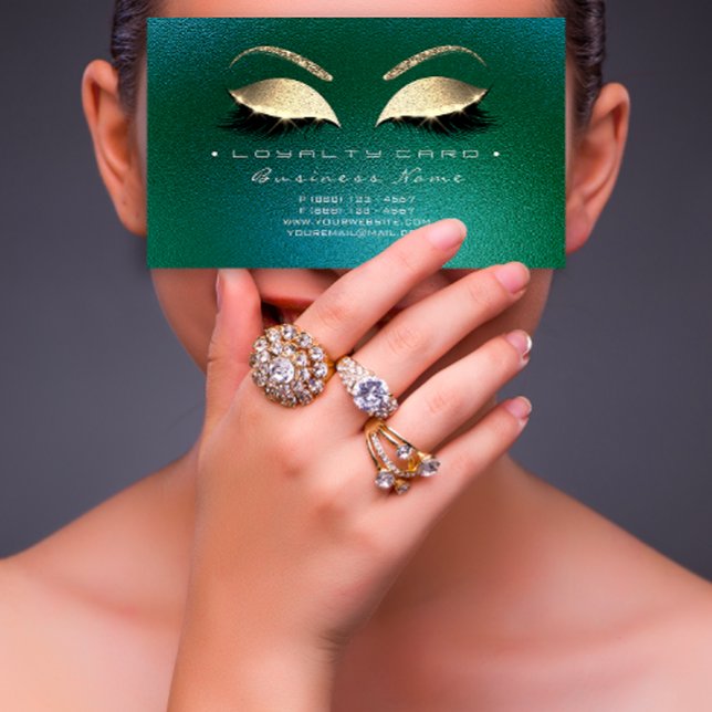 Loyalty Card 6 Beauty Salon Lashes Tropicall Cali (Nail Artist Black Drips Professional Business Card)