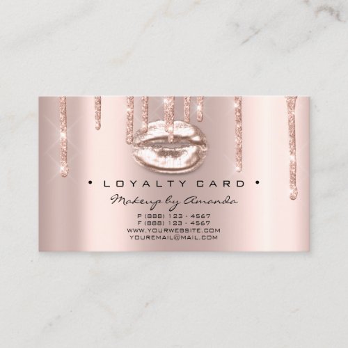 Loyalty Card 6 Beauty Salon Makeup Artist Lips