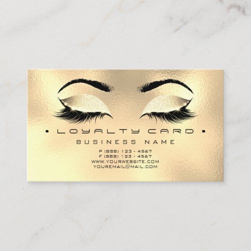 Loyalty Card 6 Beauty Salon Makeup Glass Eyebrowns