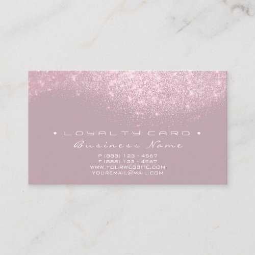 Loyalty Card 6 Beauty Salon Pink Gray Glitter